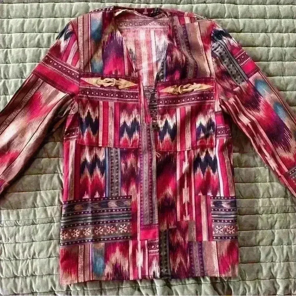 Very unique handmade western crop top and matching jacket set boho,festival